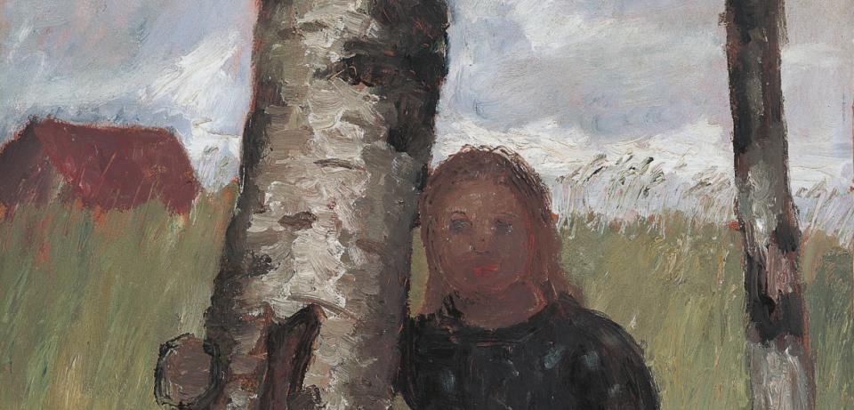 Paula Modersohn-Becker, Mädchen am Birkenstamm vor Kornfeld, 1904, Paula Modersohn-Becker Museum, Bremen, © Foto: Paula Modersohn-Becker Museum, Bremen Paula Modersohn-Becker, Mädchen am Birkenstamm vor Kornfeld, 1904, Paula Modersohn-Becker Museum, Bremen, © Foto: Paula Modersohn-Becker Museum, Bremen